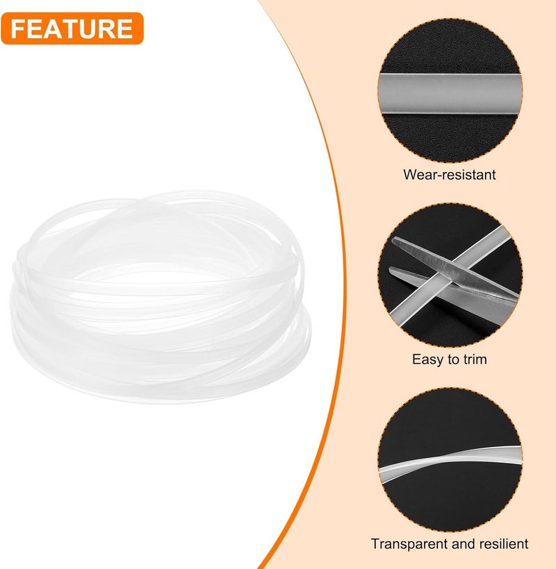 uxcell Boning for Sewing, 1 Roll 7mm x 2mm x 10 Yards PP Corset Boning, Corset Webbing for Wedding Dresses, DIY Making, Handbags, Hats (Clear) - Image 3